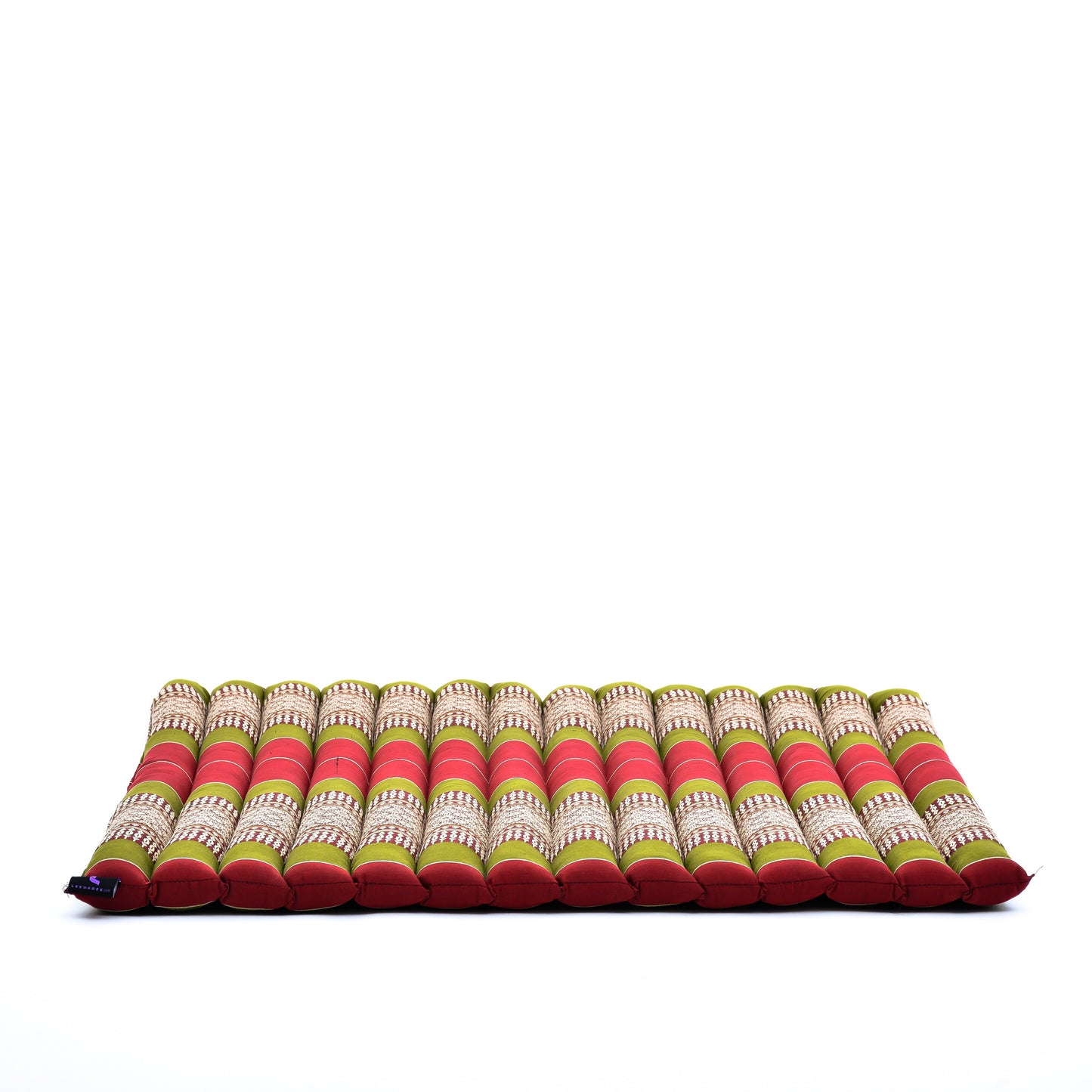 Large Kapok Zabuton Meditation Cushion – Rectangular Floor Mat with Cotton Cover, Sf11 - Red, Green