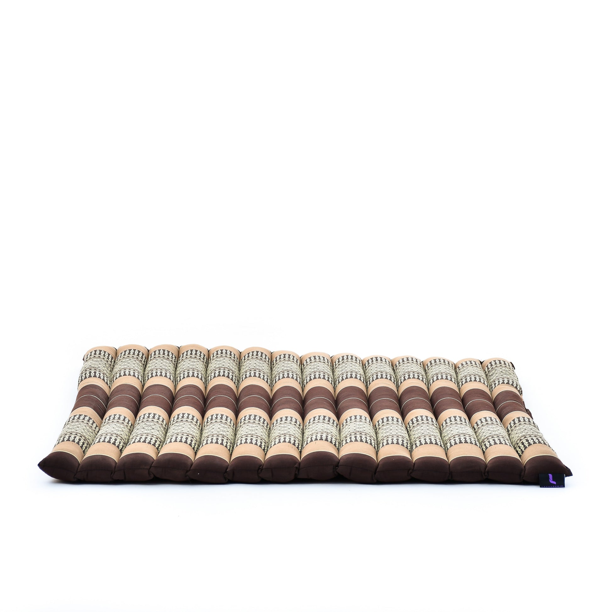 Large Kapok Zabuton Meditation Cushion – Rectangular Floor Mat with Cotton Cover, Sf10 - Brown