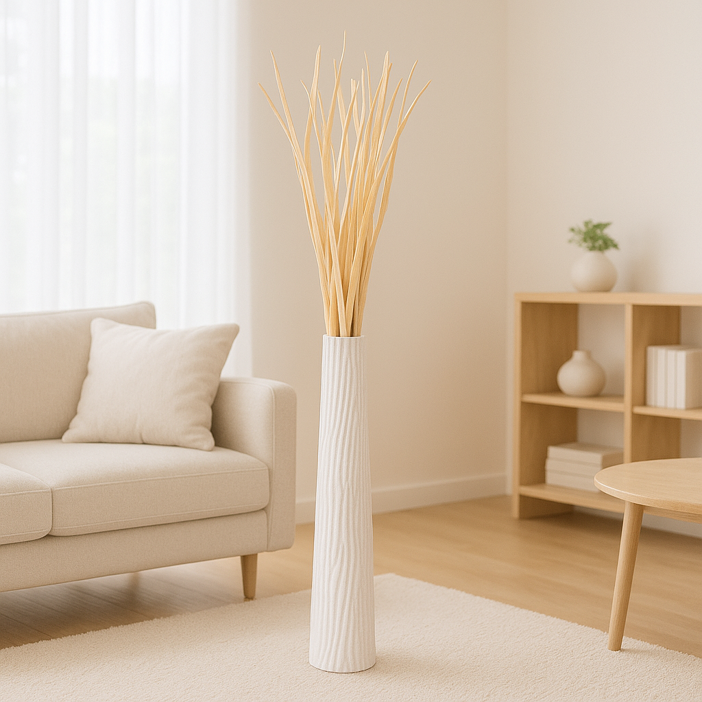 Large Mango Wood Floor Vase – Handcrafted Decorative Highlight from Thailand, 85 cm