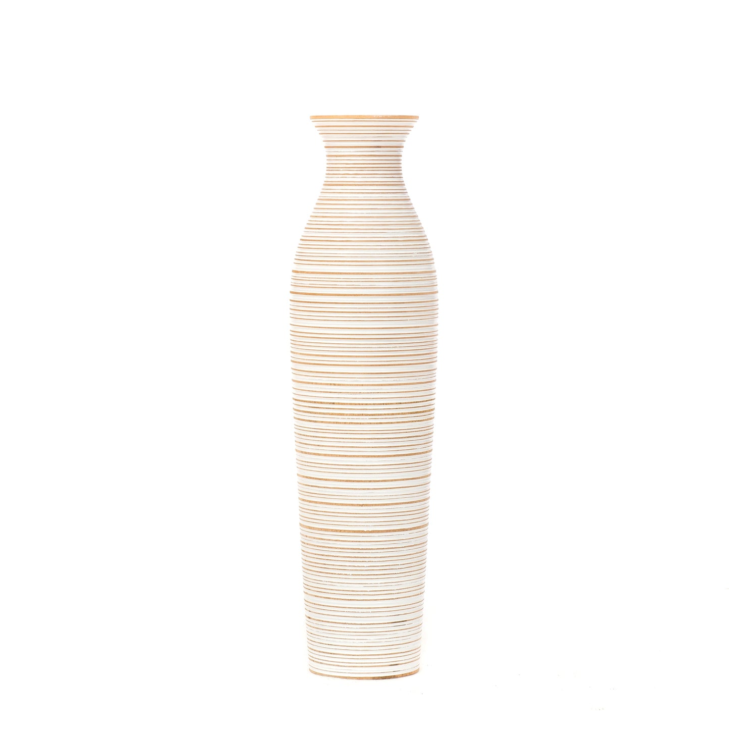 Large Mango Wood Floor Vase – Handcrafted Decorative Highlight from Thailand, 65 cm