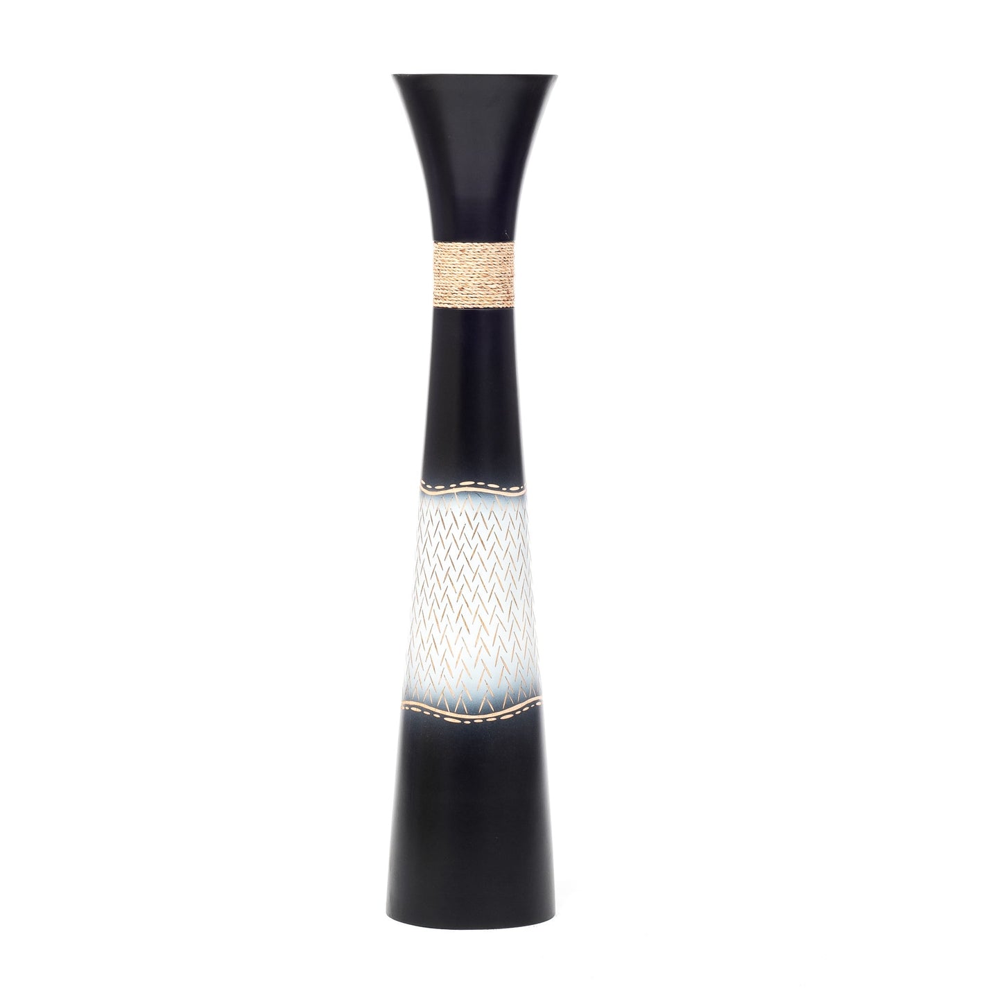 Large Mango Wood Floor Vase – Handcrafted Decorative Highlight from Thailand, 85 cm
