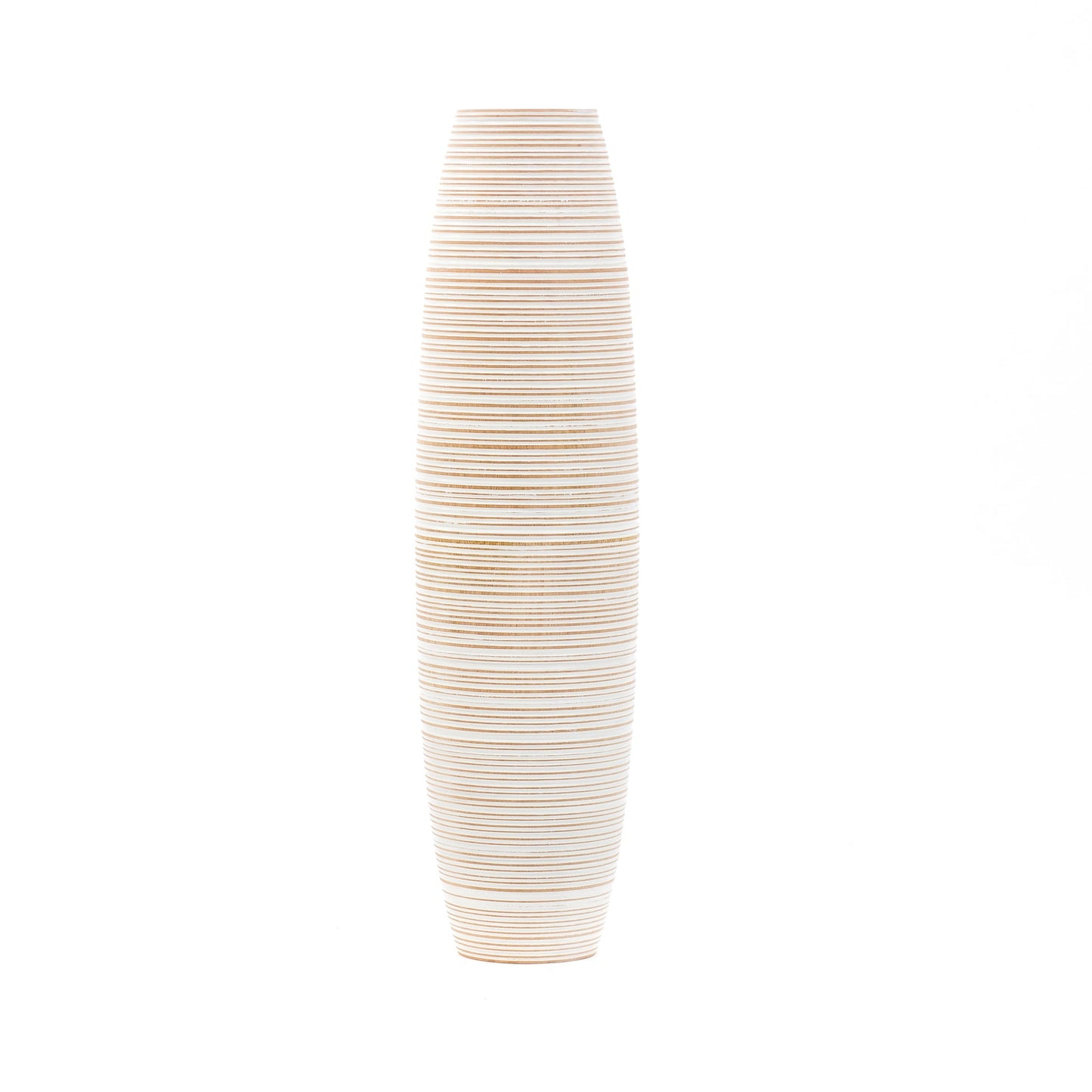 Gran jarrón de suelo de madera de mango – Obra decorativa artesanal de Tailandia