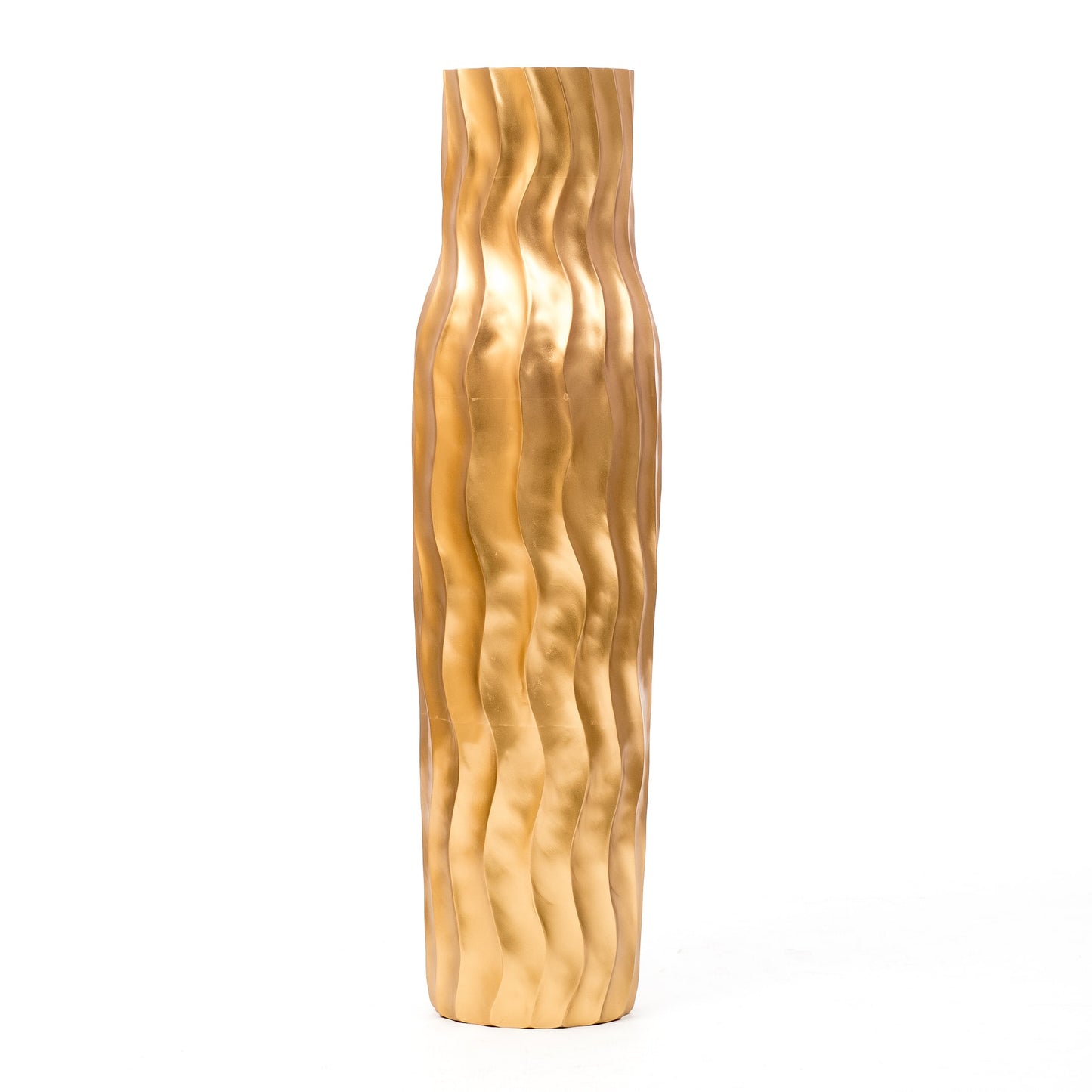 Gran jarrón de suelo de madera de mango – Obra decorativa artesanal de Tailandia