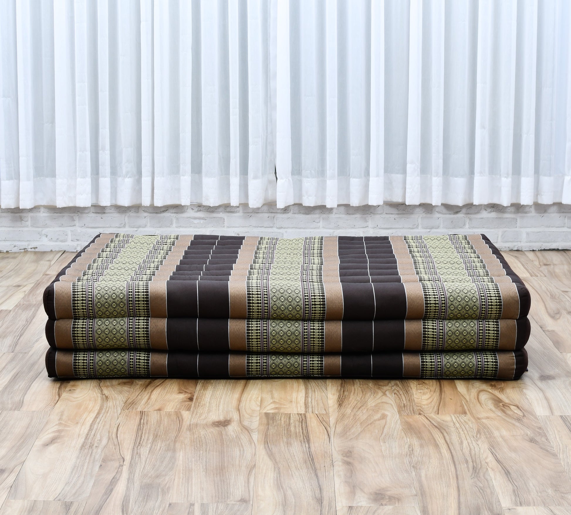 Kapok Folding Mattress – Thick Cotton Padded Guest Bed for Home, Sleeping & Mindfulness Corner, Sf10 - Brown, L: 200x100 cm