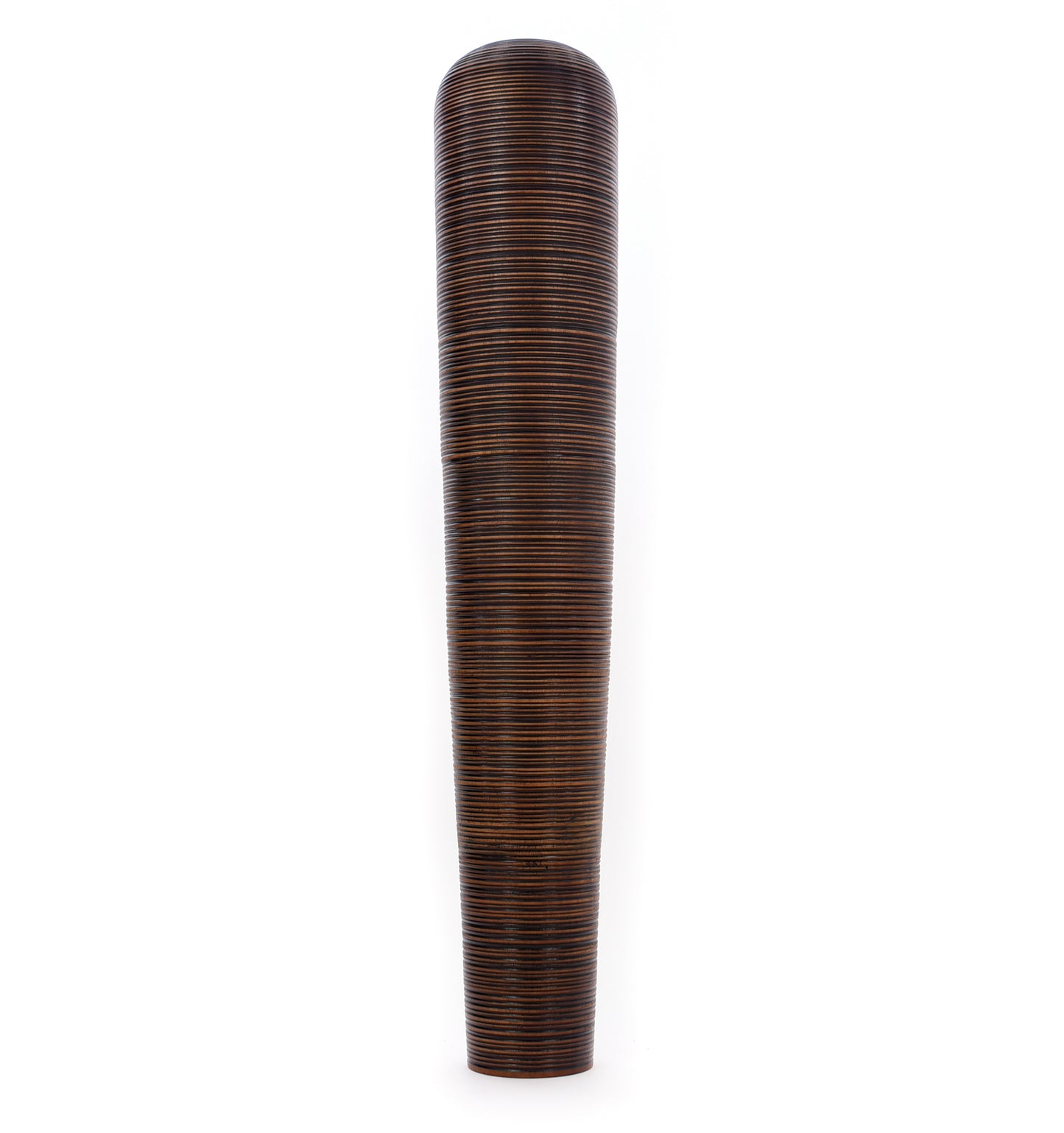 Gran jarrón de suelo de madera de mango – Obra decorativa artesanal de Tailandia