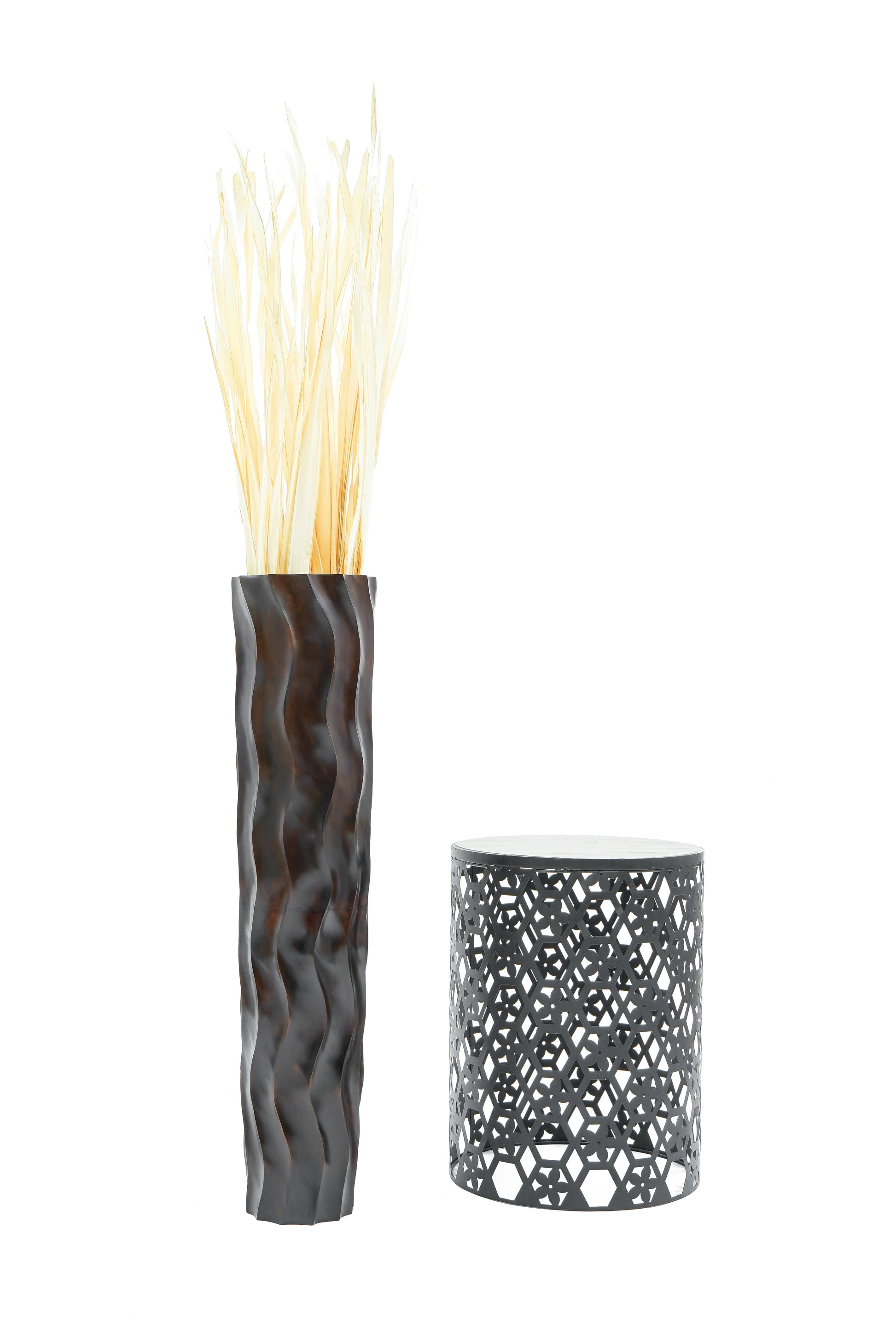 Large Mango Wood Floor Vase – Handcrafted Decorative Highlight from Thailand, 85 cm