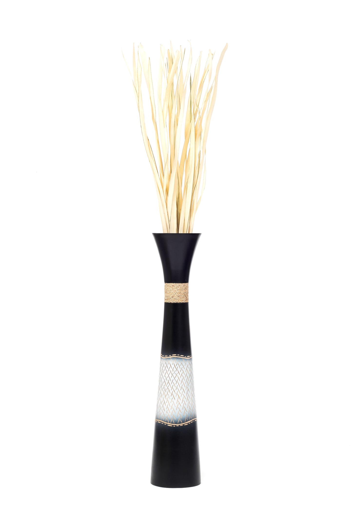 Large Mango Wood Floor Vase – Handcrafted Decorative Highlight from Thailand, 85 cm
