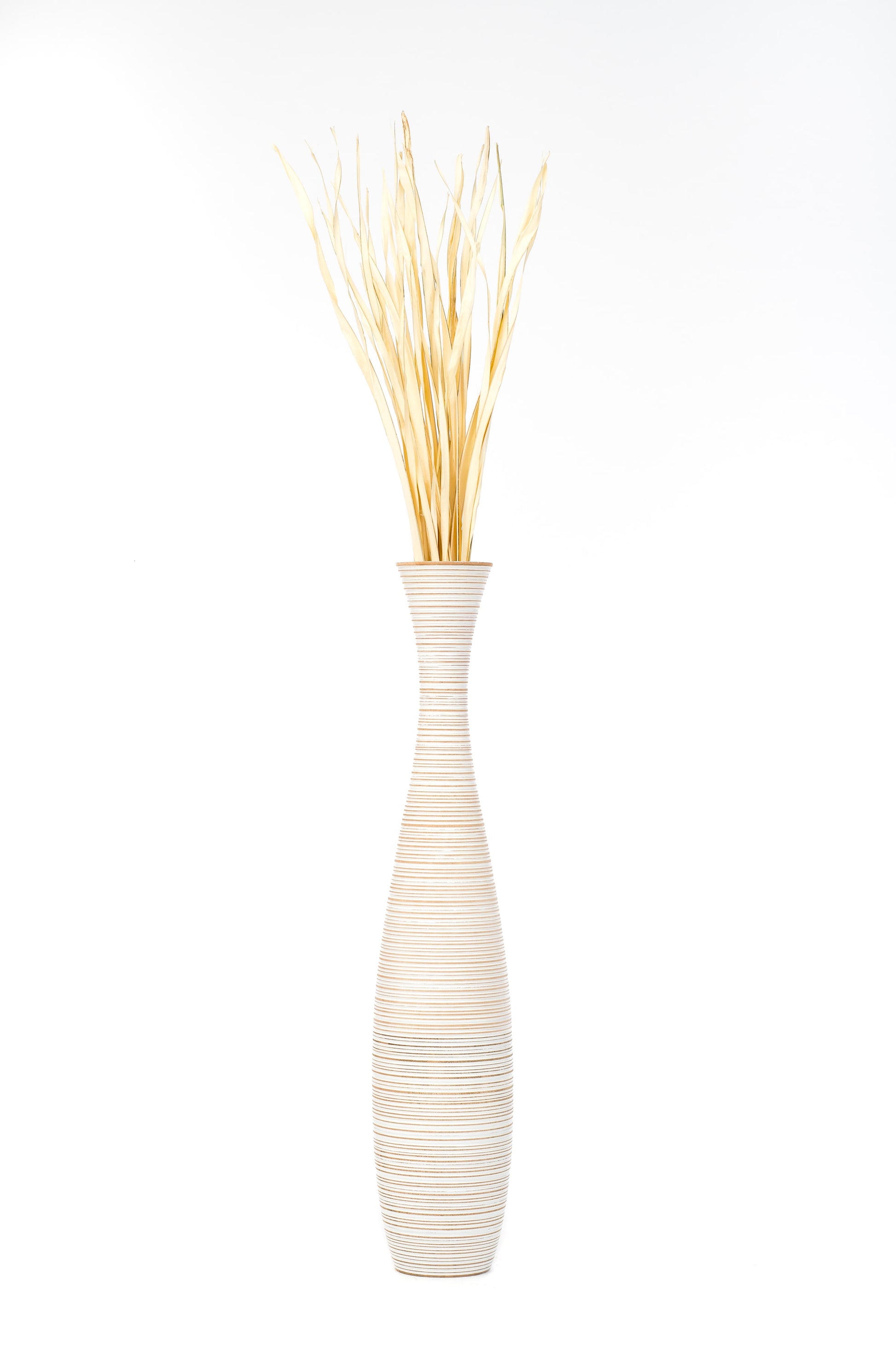 Large Mango Wood Floor Vase – Handcrafted Decorative Highlight from Thailand, 105 cm