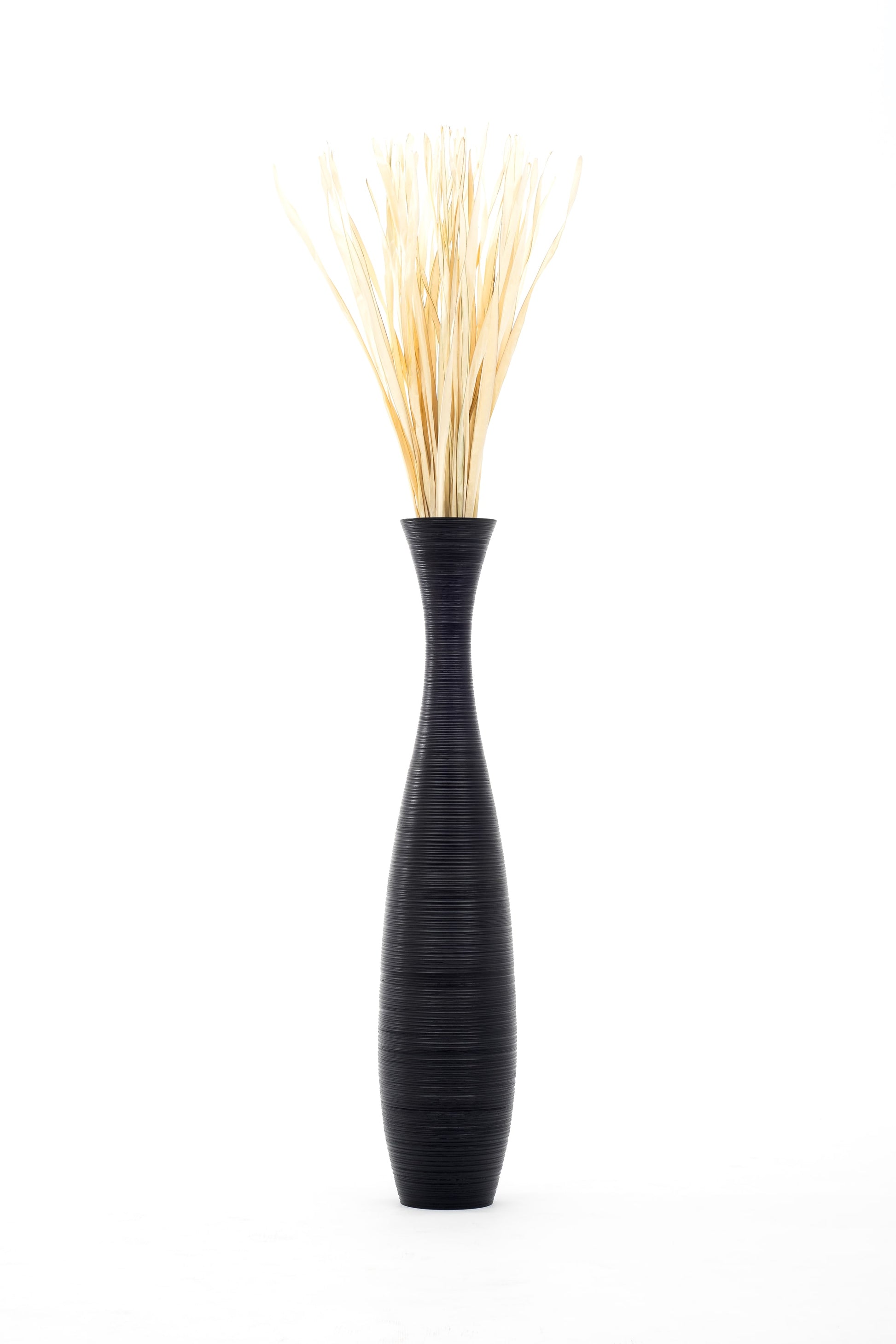 Large Mango Wood Floor Vase – Handcrafted Decorative Highlight from Thailand, 105 cm