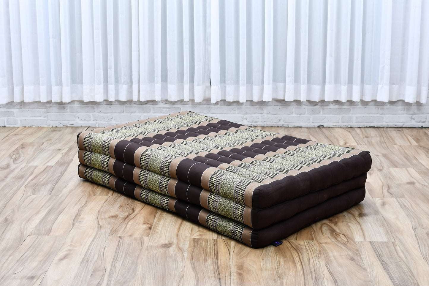 Kapok Folding Mattress – Thick Cotton Padded Guest Bed for Home, Sleeping & Mindfulness Corner, Sf10 - Brown, L: 200x100 cm