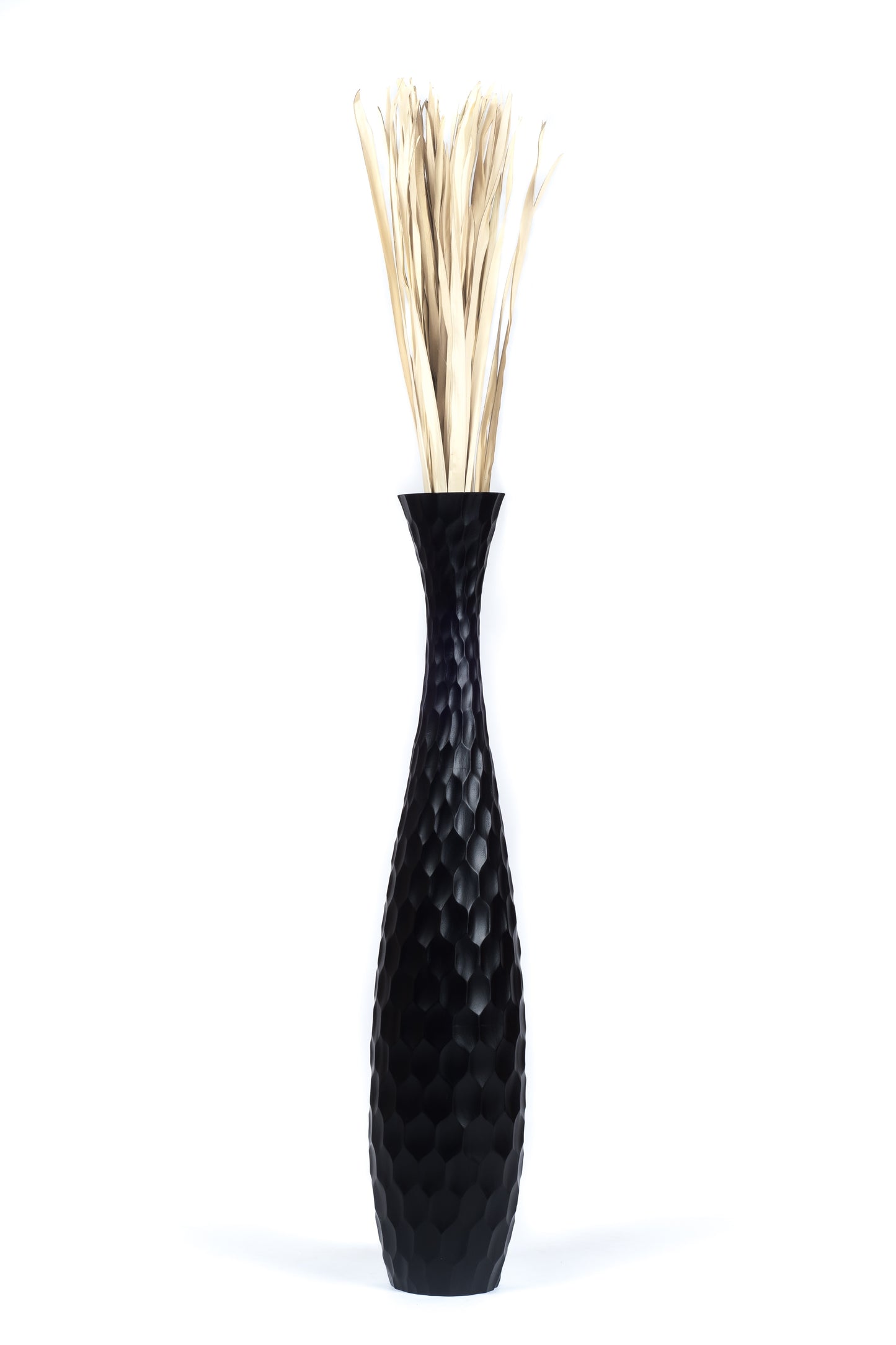 Large Mango Wood Floor Vase – Handcrafted Decorative Highlight from Thailand, 105 cm
