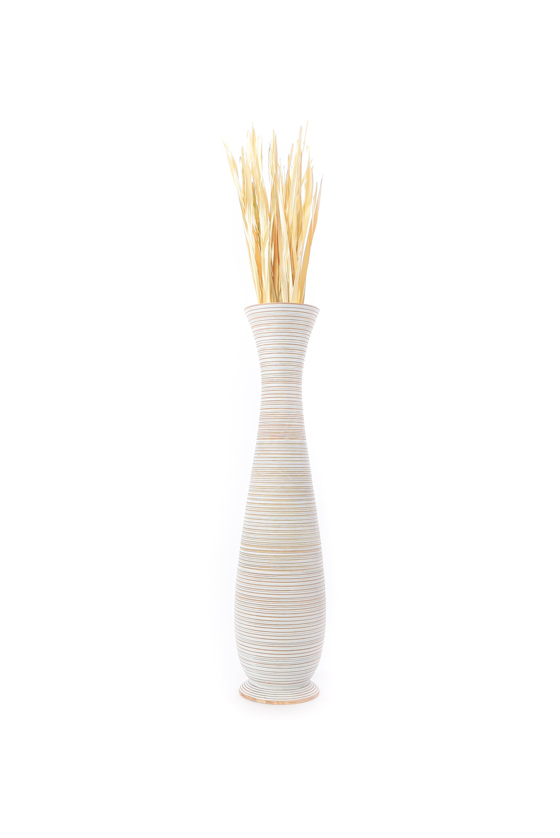 Large Mango Wood Floor Vase – Handcrafted Decorative Highlight from Thailand, 105 cm