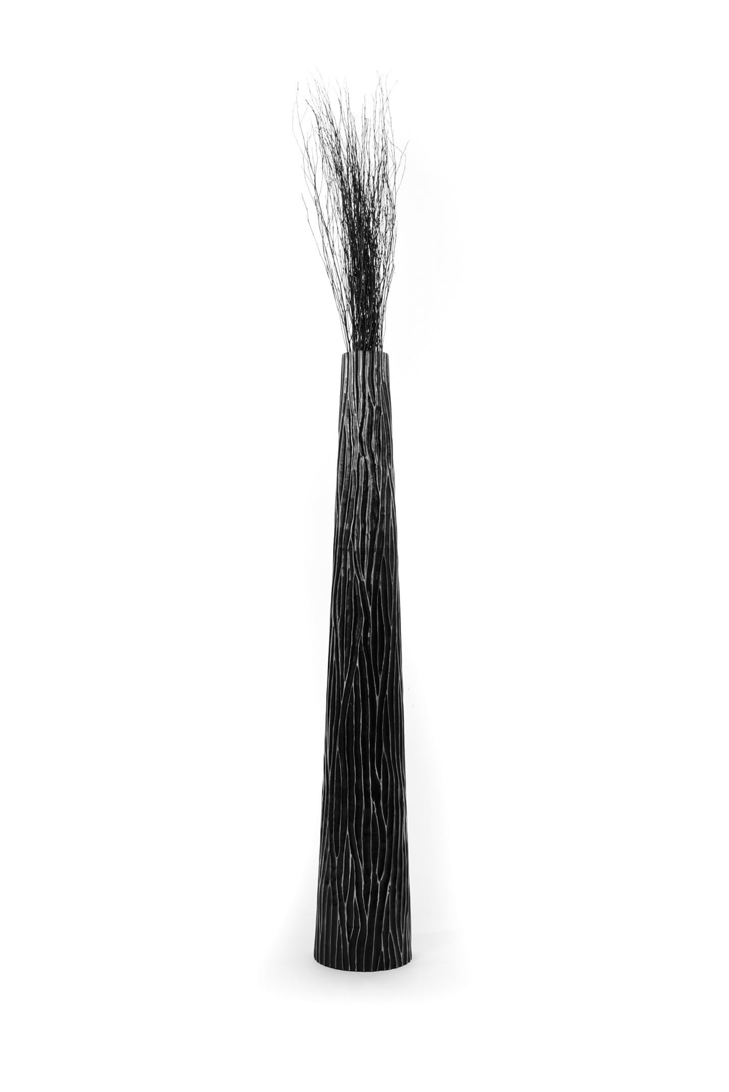 Large Mango Wood Floor Vase – Handcrafted Decorative Highlight from Thailand, 105 cm