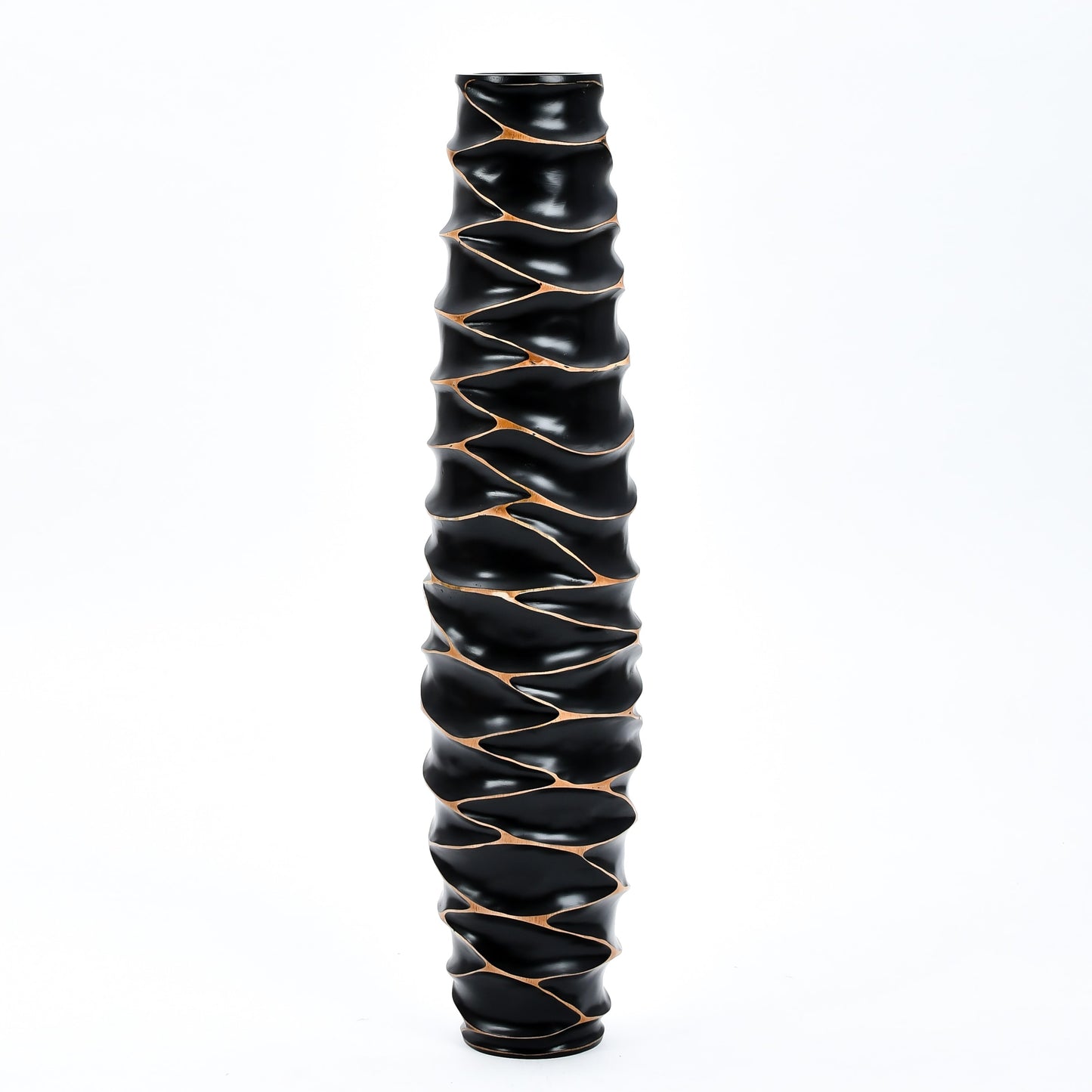 Large Mango Wood Floor Vase – Handcrafted Decorative Highlight from Thailand, 85 cm