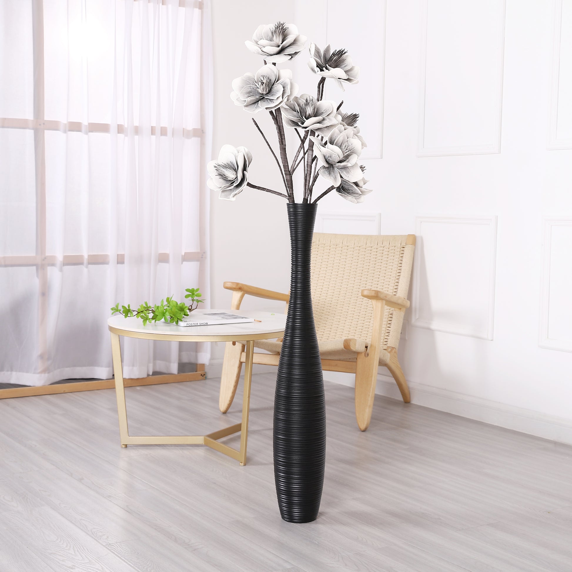 Large Resin Floor Vase – Stylish Waterproof Vase for Fresh & Dried Flowers, 85 cm