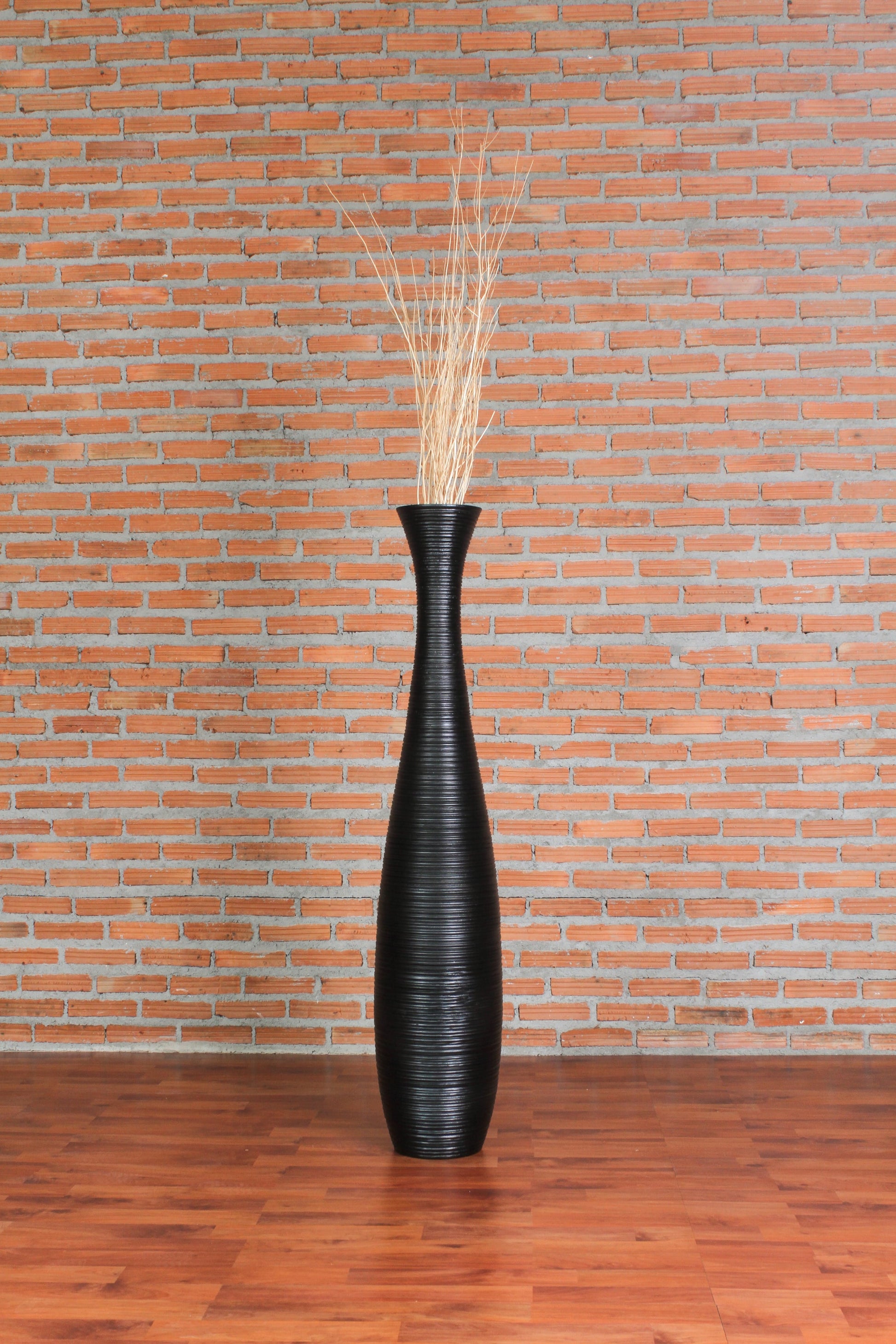 Large Mango Wood Floor Vase – Handcrafted Decorative Highlight from Thailand, 105 cm