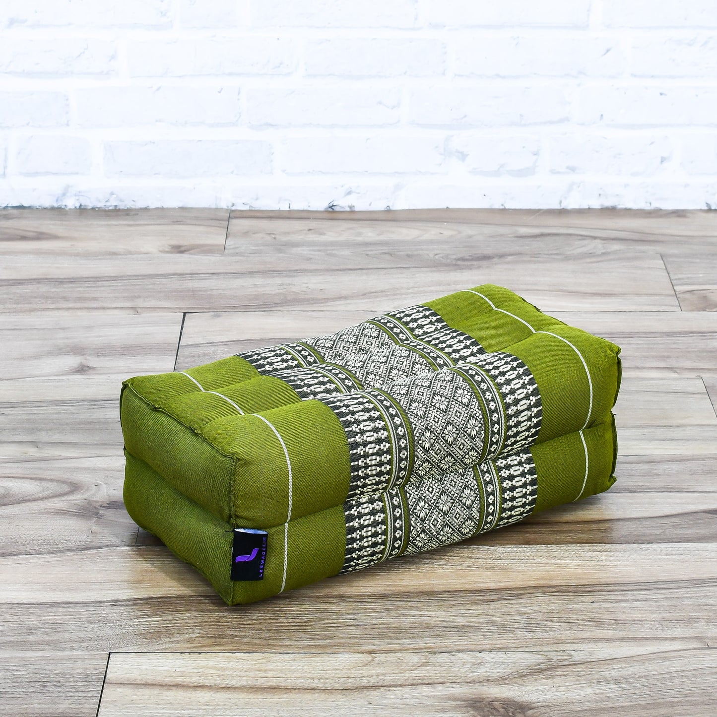 Kapok Yoga Block Cushion – Firm Meditation & Yoga Cushion with Cotton Cover, Sf17 - Green