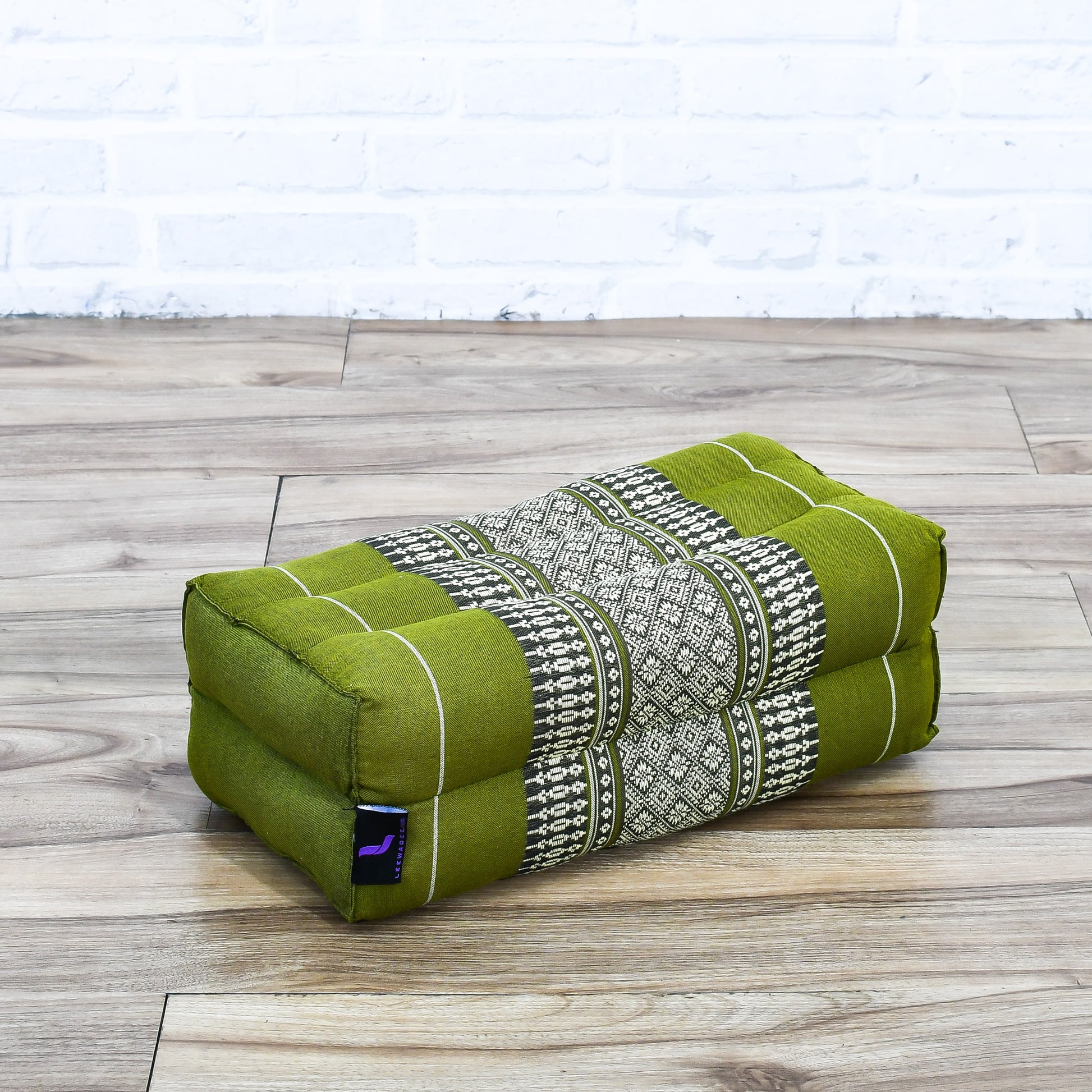 Kapok Yoga Block Cushion – Firm Meditation & Yoga Cushion with Cotton Cover, Sf17 - Green