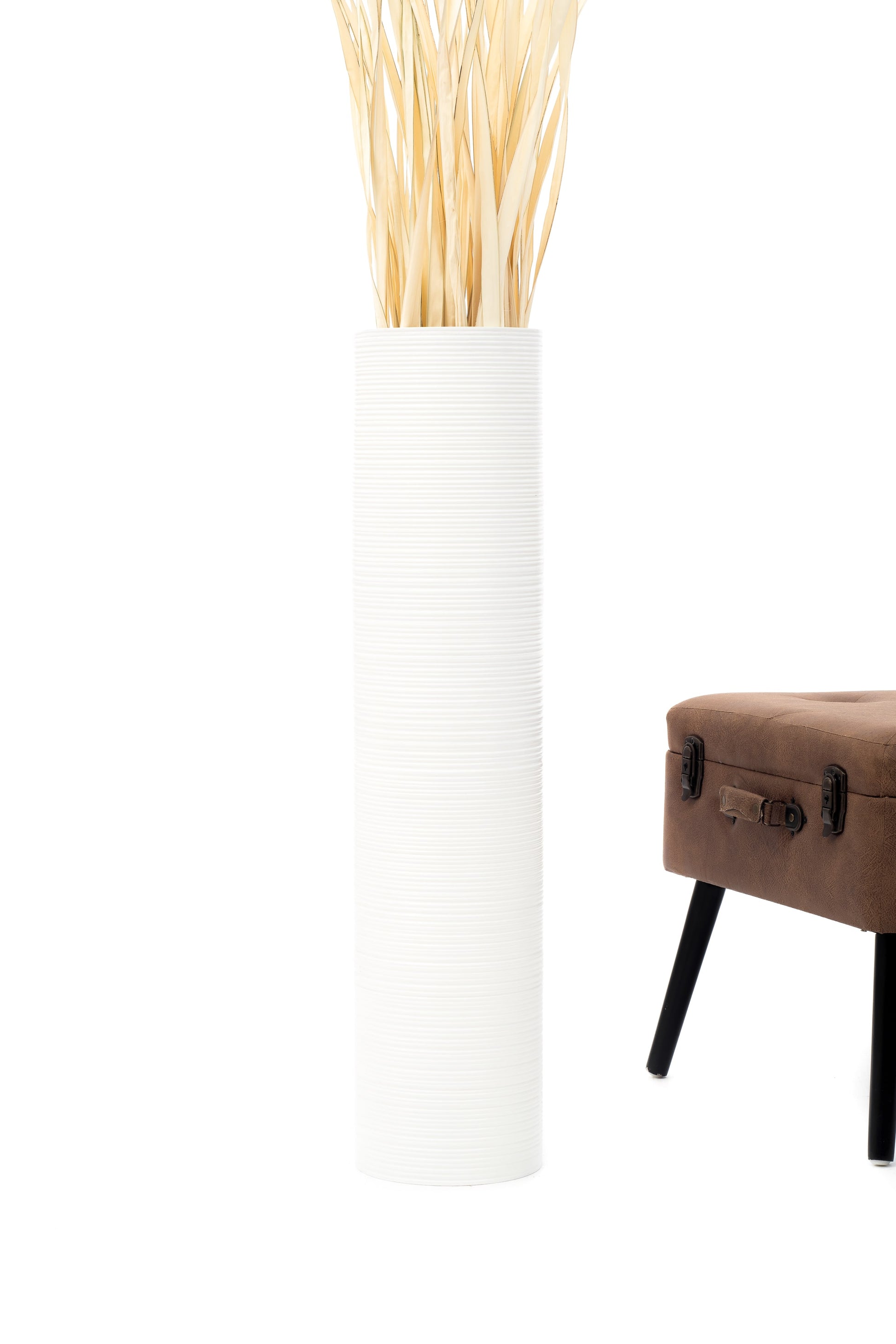 Large Mango Wood Floor Vase – Handcrafted Decorative Highlight from Thailand, 85 cm