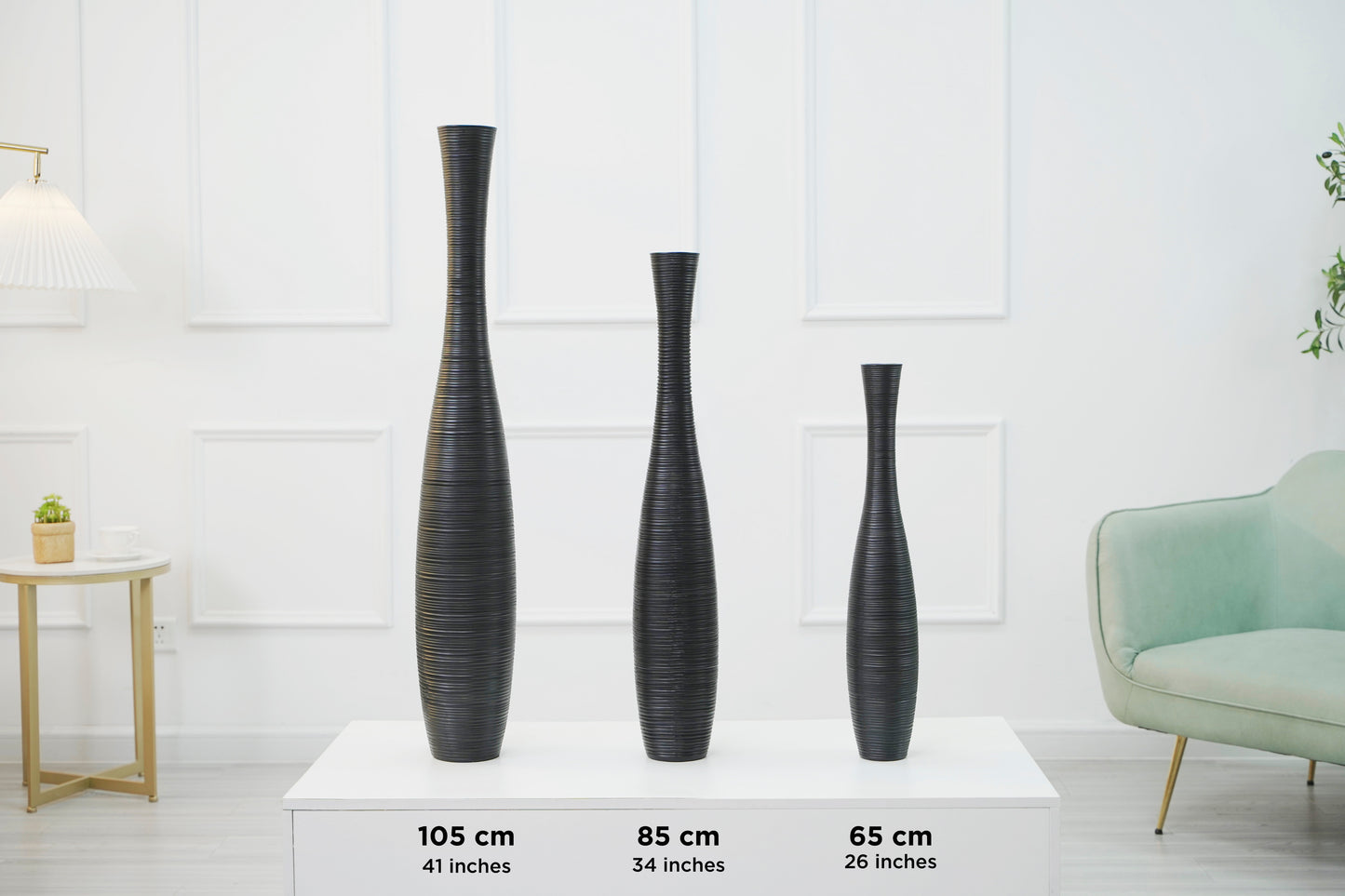 Large Resin Floor Vase – Stylish Waterproof Vase for Fresh & Dried Flowers, 85 cm