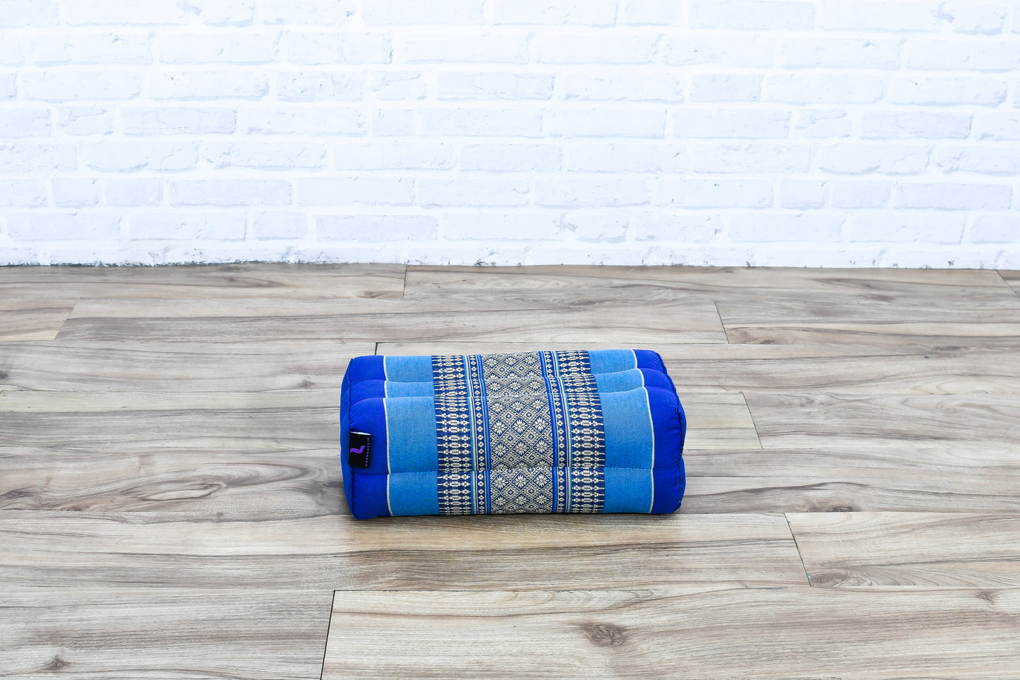 Kapok Yoga Block Cushions – 2-Piece Set of Firm Meditation & Yoga Cushions with Cotton Cover, Sf28 - Blue