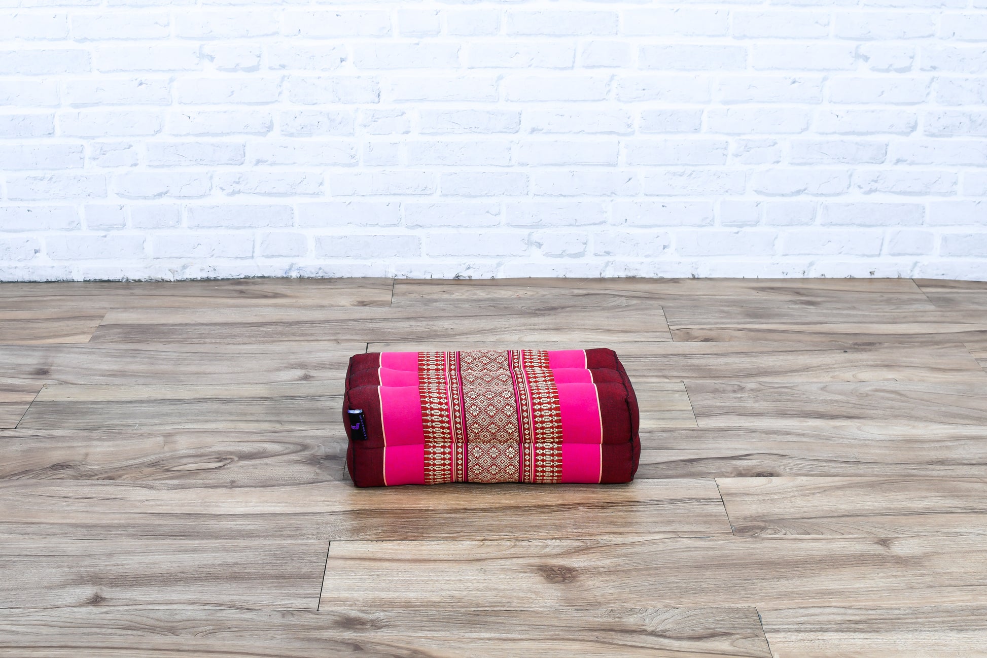 Kapok Yoga Block Cushions – 2-Piece Set of Firm Meditation & Yoga Cushions with Cotton Cover, Sf29 - Auburn, Pink