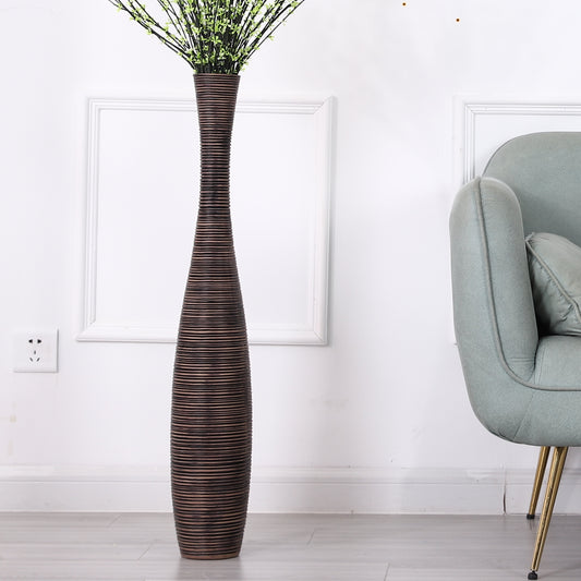 Large Resin Floor Vase – Stylish Waterproof Vase for Fresh & Dried Flowers, brown, 85 cm