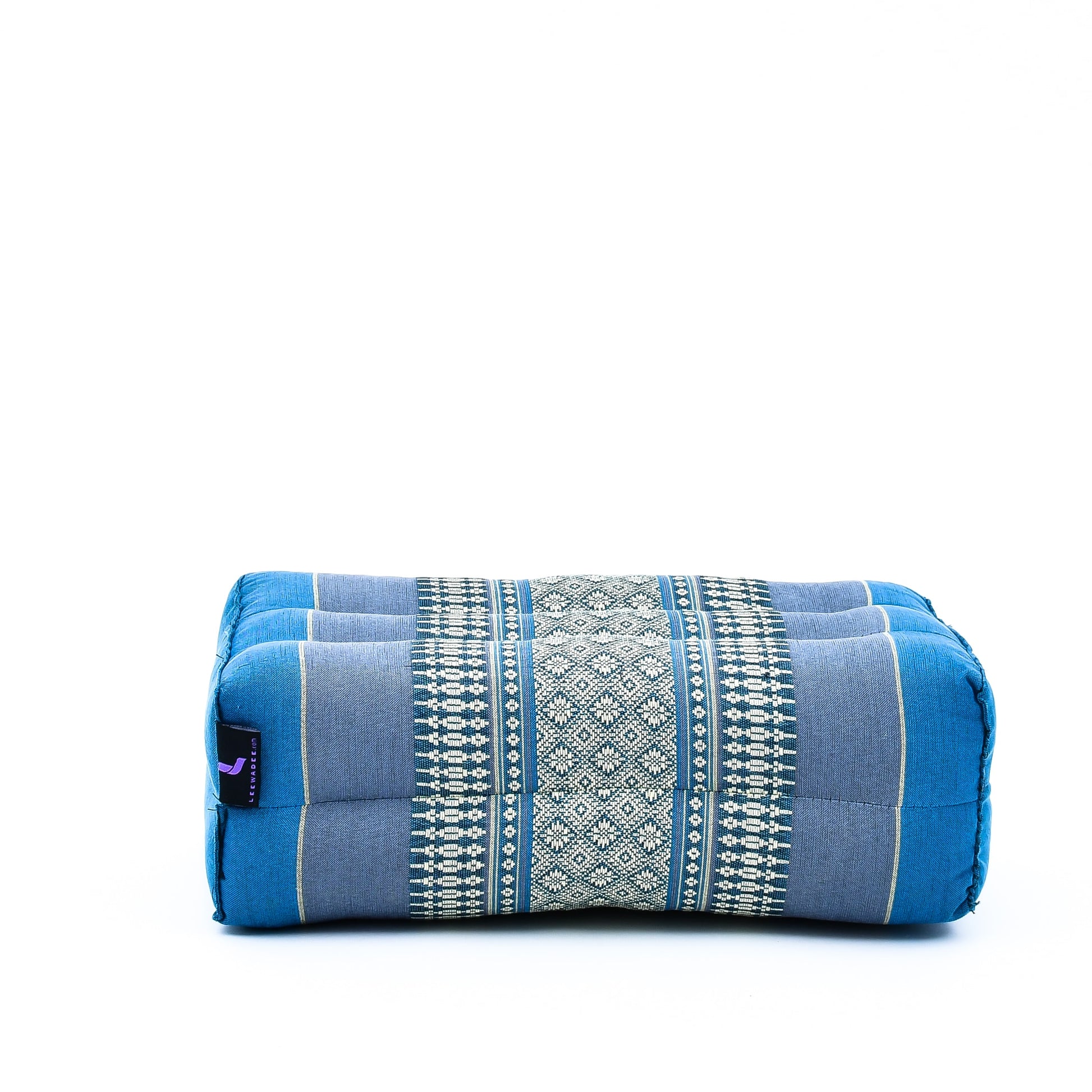 Kapok Yoga Block Cushions – 2-Piece Set of Firm Meditation & Yoga Cushions with Cotton Cover, Sf22 - Blue
