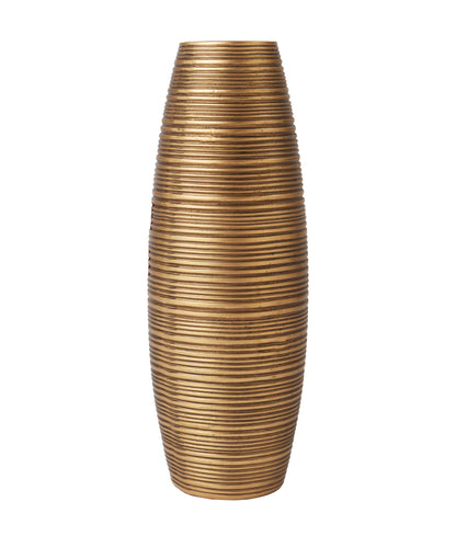 Compact Resin Vase – Stylish Waterproof Decorative Vase for Floor, Table or Shelf, gold, 34 cm