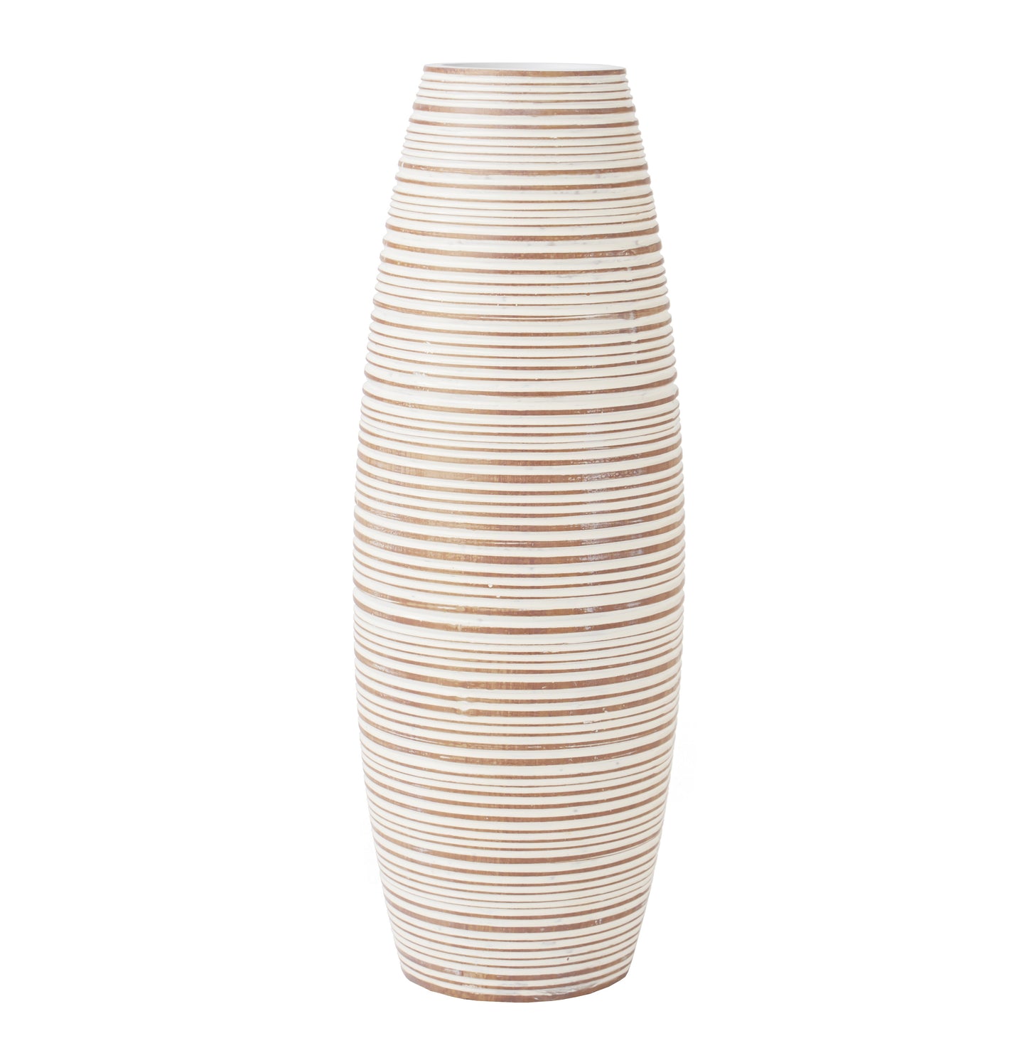 Compact Resin Vase – Stylish Waterproof Decorative Vase for Floor, Table or Shelf, white wash, 34 cm