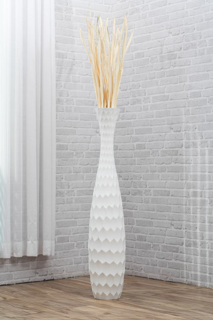 Large Mango Wood Floor Vase – Handcrafted Decorative Highlight from Thailand, 105 cm