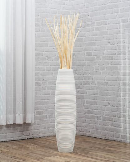 Large Mango Wood Floor Vase – Handcrafted Decorative Highlight from Thailand, 85 cm