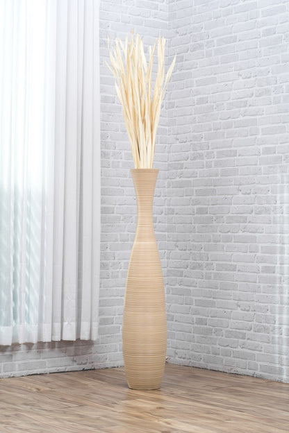 Large Mango Wood Floor Vase – Handcrafted Decorative Highlight from Thailand, 105 cm