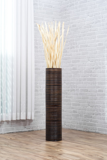 Large Mango Wood Floor Vase – Handcrafted Decorative Highlight from Thailand, 85 cm