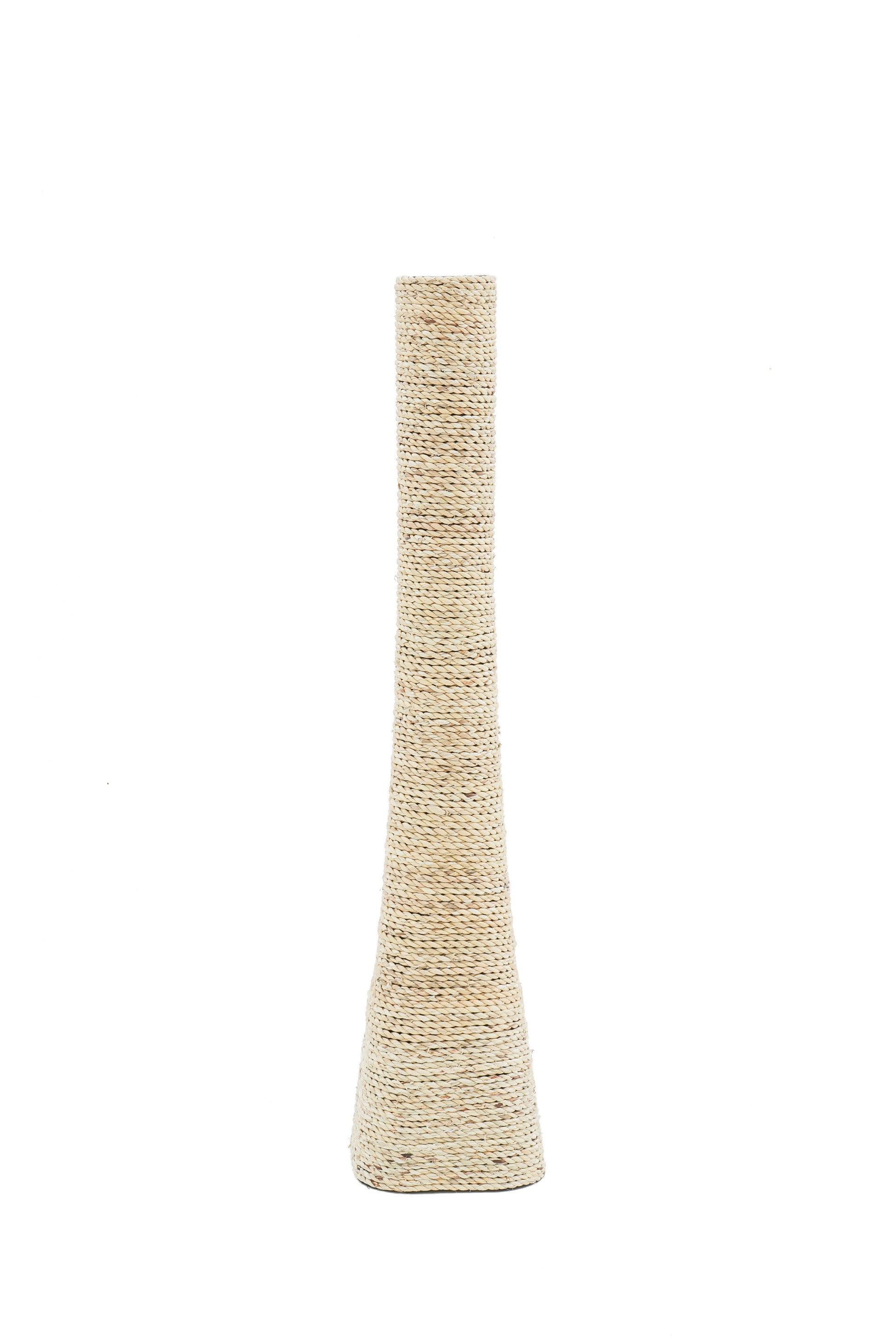 Large & Tall Floor Vase Made of Water Hyacinth and Bamboo – Handwoven Decorative Stand Vase for Dried Flowers & Branches, ecru, 90 cm - Modèle 2