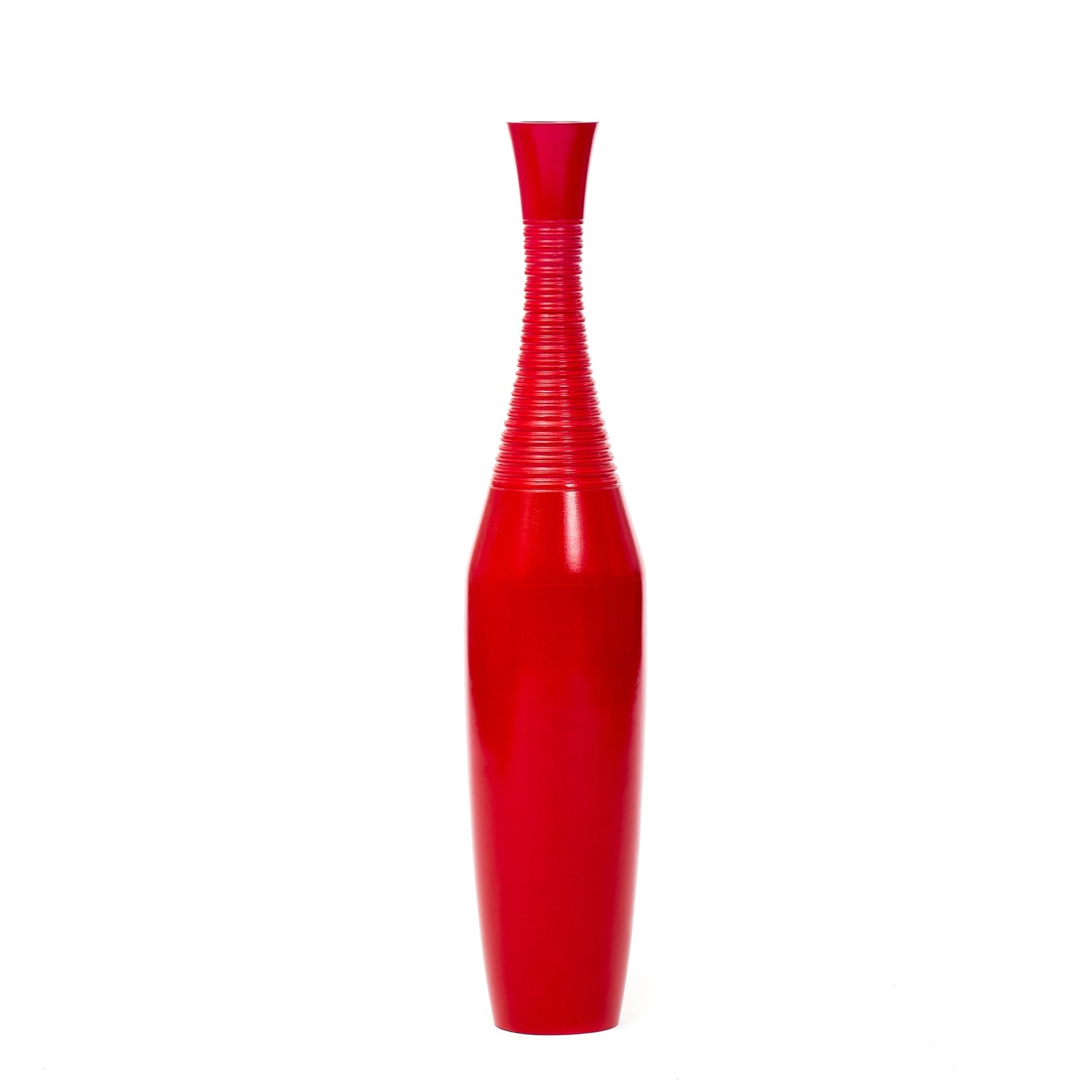 Large Mango Wood Floor Vase – Handcrafted Decorative Highlight from Thailand, 65 cm