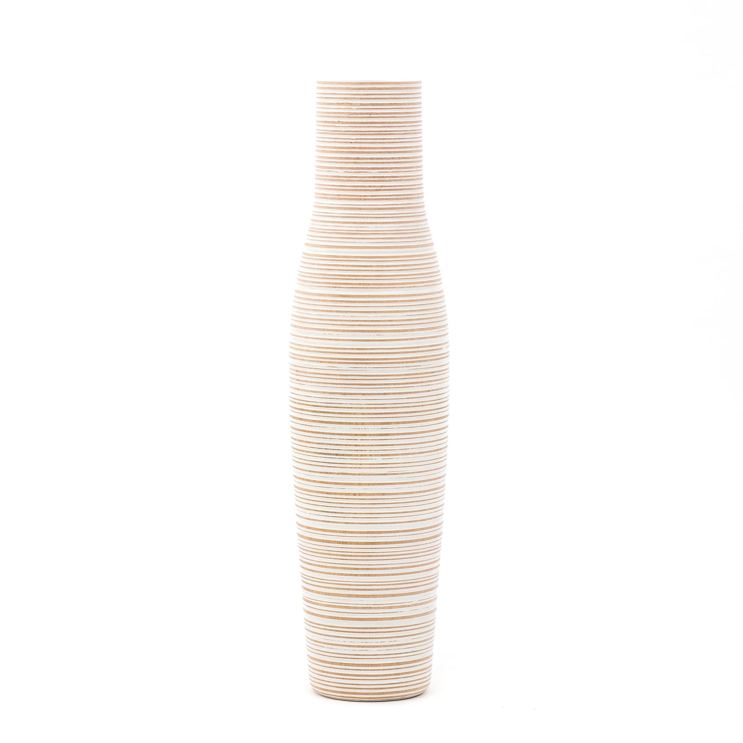 Gran jarrón de suelo de madera de mango – Obra decorativa artesanal de Tailandia