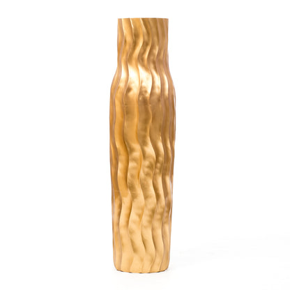 Gran jarrón de suelo de madera de mango – Obra decorativa artesanal de Tailandia