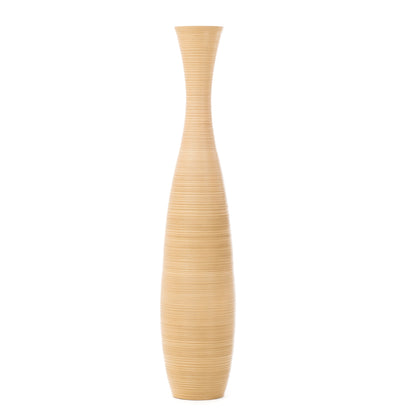 Large Mango Wood Floor Vase – Handcrafted Decorative Highlight from Thailand, 105 cm