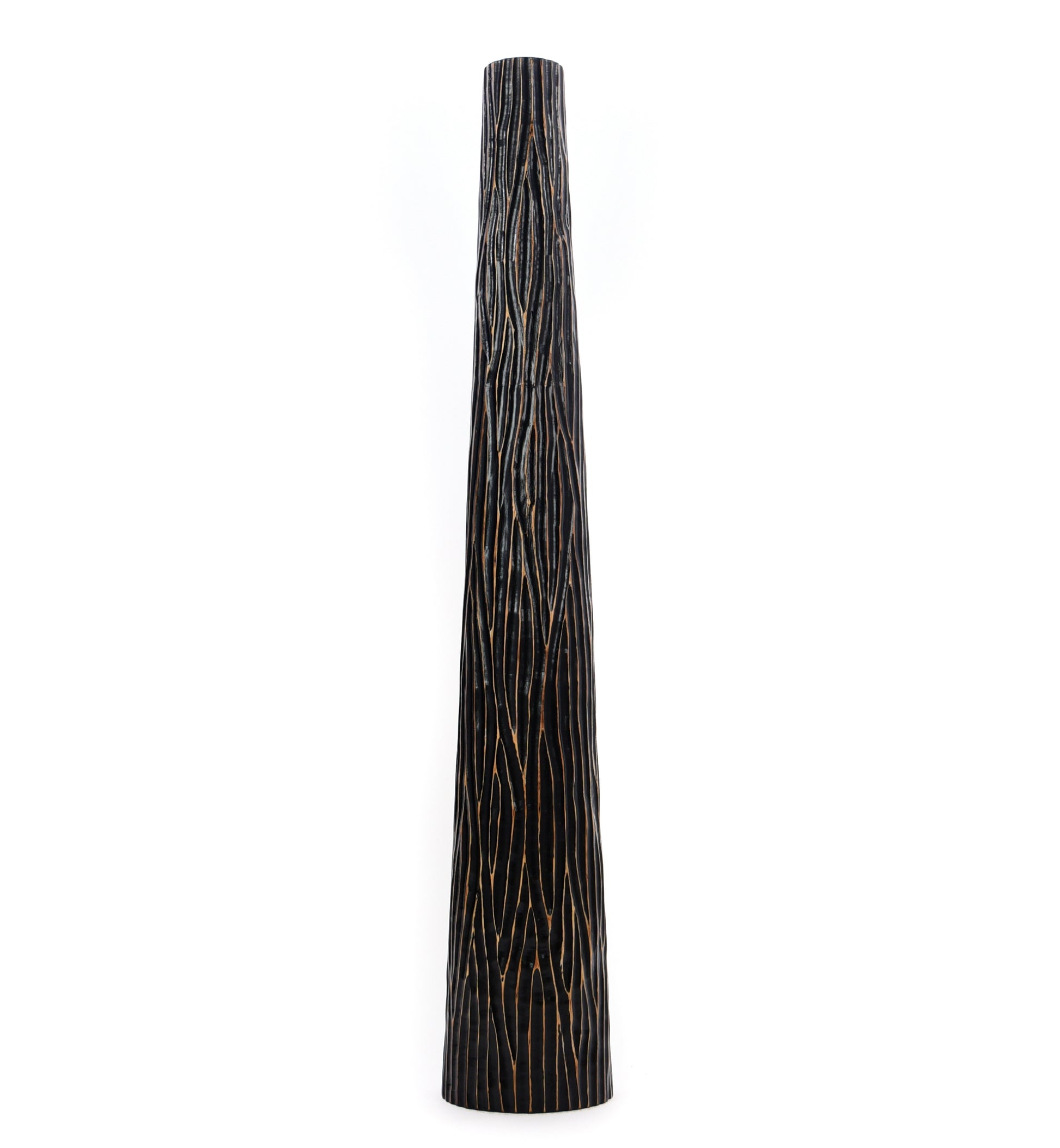 Large Mango Wood Floor Vase – Handcrafted Decorative Highlight from Thailand, 105 cm