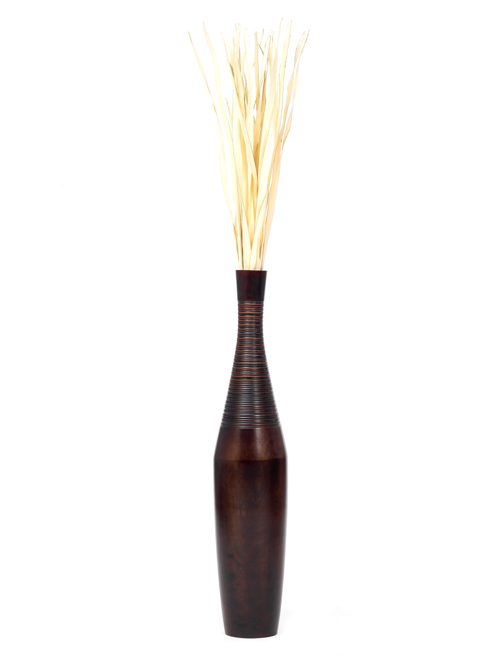 Large Mango Wood Floor Vase – Handcrafted Decorative Highlight from Thailand, 85 cm