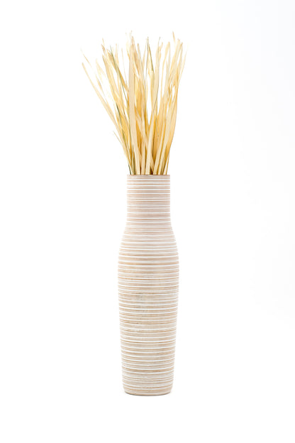 Large Mango Wood Floor Vase – Handcrafted Decorative Highlight from Thailand, 85 cm