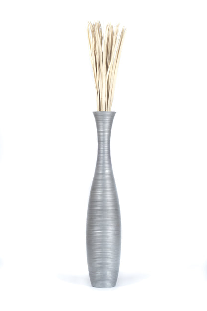 Large Mango Wood Floor Vase – Handcrafted Decorative Highlight from Thailand, 105 cm