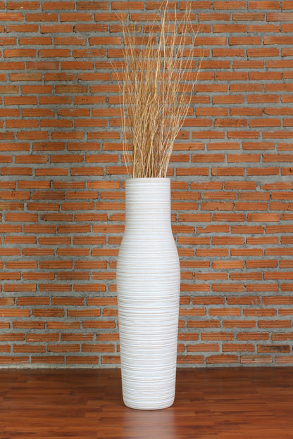 Large Mango Wood Floor Vase – Handcrafted Decorative Highlight from Thailand, 85 cm
