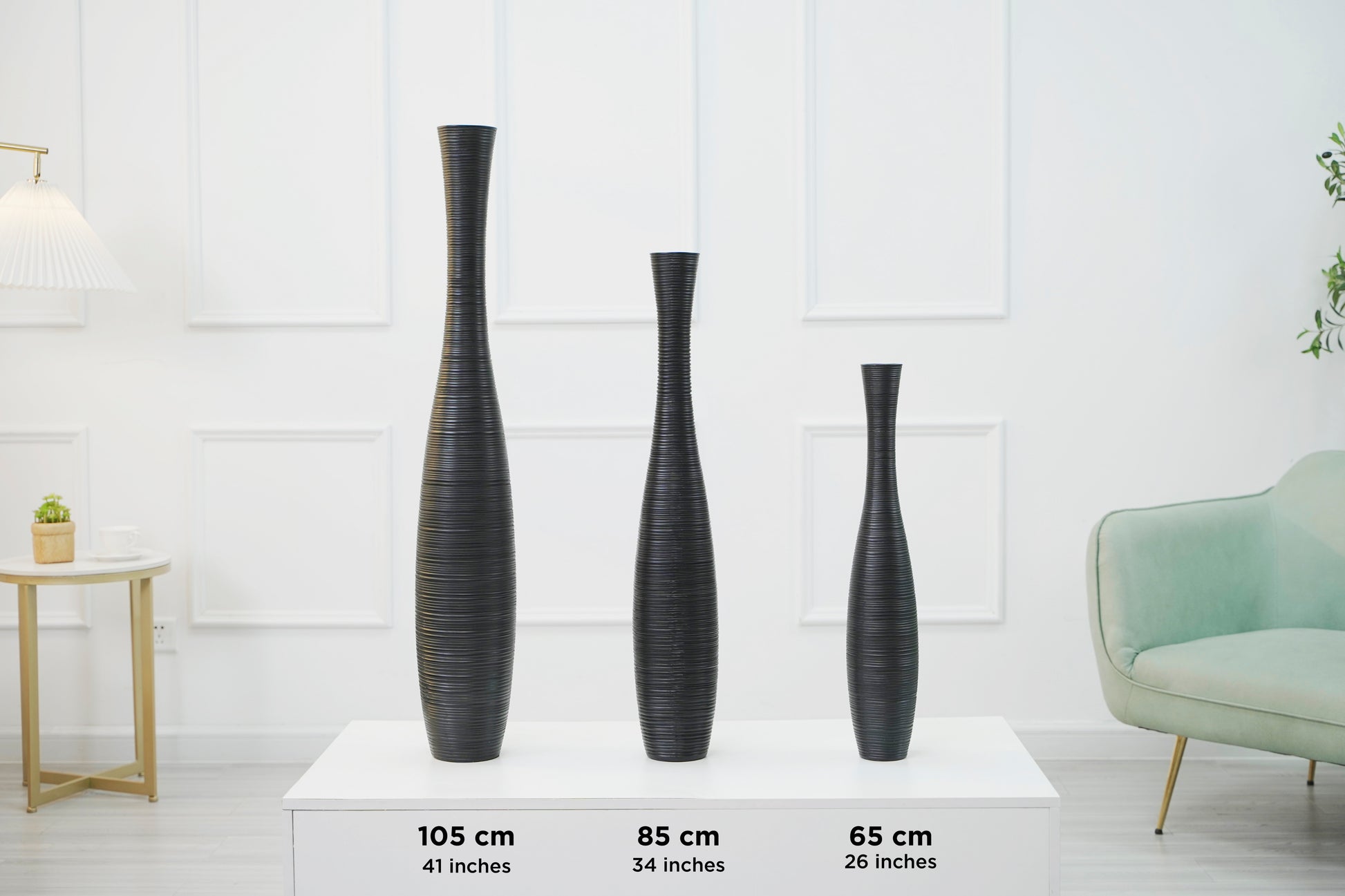 Large Resin Floor Vase – Stylish Waterproof Vase for Fresh & Dried Flowers, 85 cm