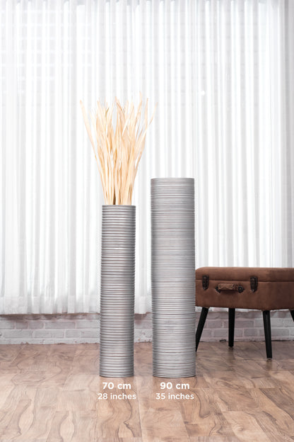 Large Mango Wood Floor Vase – Handcrafted Decorative Highlight from Thailand, 85 cm